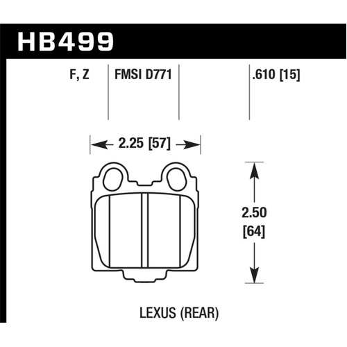 Hawk 00-05 Lexus IS300 HPS Street Rear Brake Pads (HB499F.610)