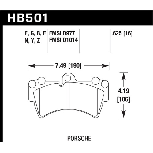 Hawk 03-10 Porsche Cayenne / 07-15 Audi Q7 Blue 9012 Front Race Pads (HB501E.625)