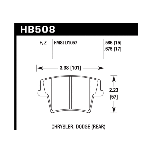 Hawk 05-14 Chrysler 300 HPS 5.0 Rear Brake Pads