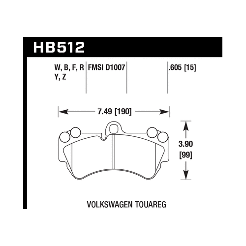 Hawk 08 Porsche Cayenne GTS/Turbo / 03-09 Cayenne / 04-05 VW Touareg DTC-30 Race Front Brake Pads