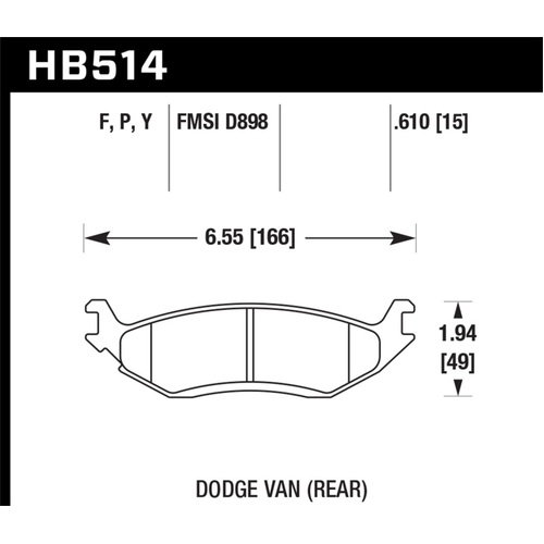 Hawk HPS Street Brake Pads (HB514F.610)