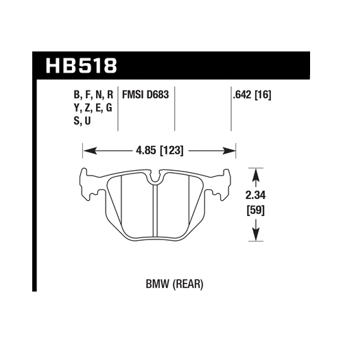 Hawk 2001-2006 BMW 330Ci HPS 5.0 Rear Brake Pads