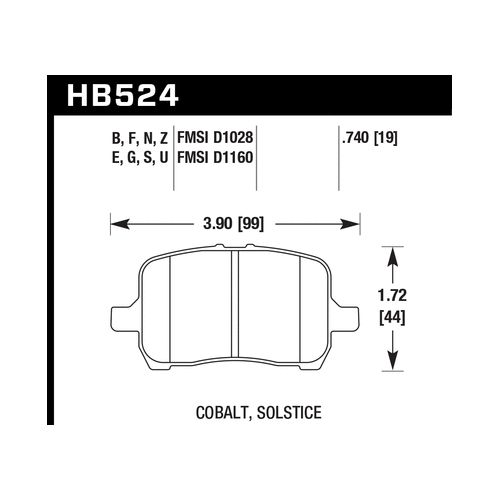 Hawk 05-07 Cobalt SS / 08-09 HHR / 04+ Malibu / 07A+ G5 GT / 06+ G6 / HPS Street Front Brake Pads