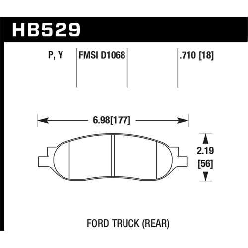 Hawk 05-07 Ford F250/F350 5.4L/6.0L/6.8L LTS Street Rear Brake Pads (HB529Y.710)