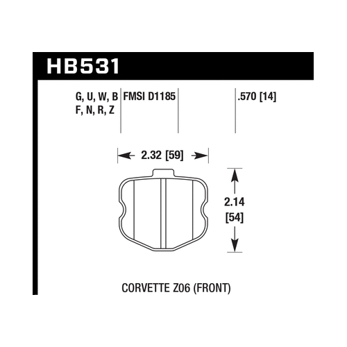 Hawk 06-10 Chevy Corvette (OEM Pad Design) Front HP+ Sreet Brake Pads