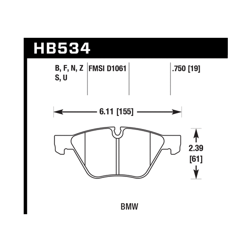 Hawk 2011 BMW 125i Front ER-1 Brake Pads