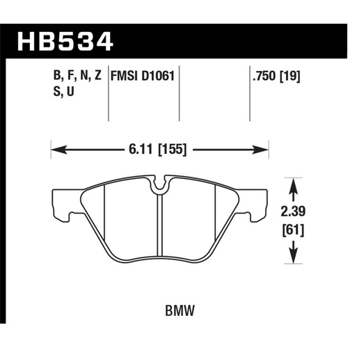 Hawk HP+ Street Brake Pads (HB534N.750)