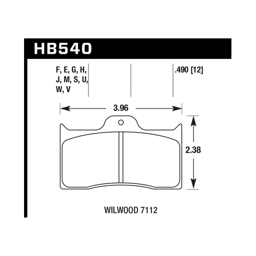 Hawk Wilwood 7112 ER-1 Motorsports Brake Pad Set