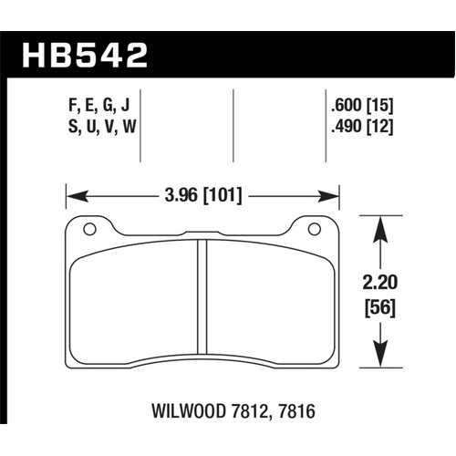 Hawk DTC-80 Wilwood 7816/7812 Race Brake Pads (HB542Q.490)