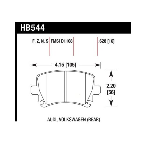 Hawk 2006-2009 Audi A3 TFSIi Quattro 2.0 HPS 5.0 Rear Brake Pads