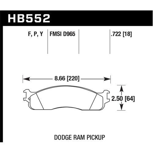 Hawk HPS Street Brake Pads (HB552F.722)