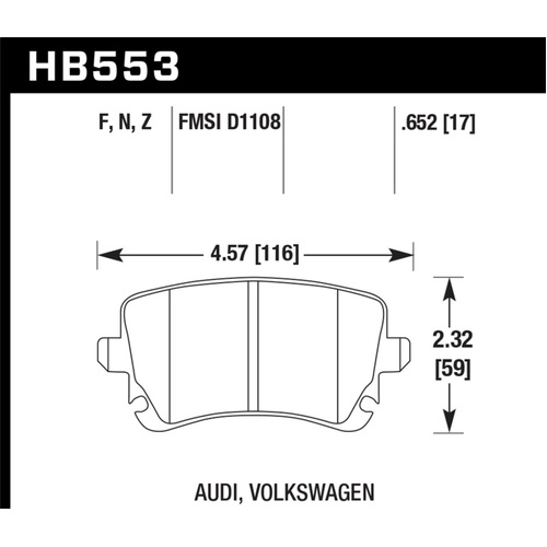 Hawk HP+ Street Brake Pads (HB553N.652)