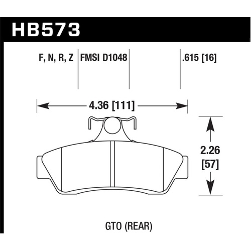 Hawk 04-06 Pontaic GTO HPS 5.0 Rear Brake Pads (HB573B.615)