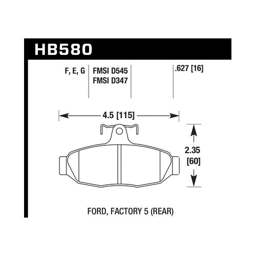 Hawk 86-92 Ford Taurus SHO / 89-92 Ford Thunderbird Super Coupe Blue 9012 Race Rear Brake Pads