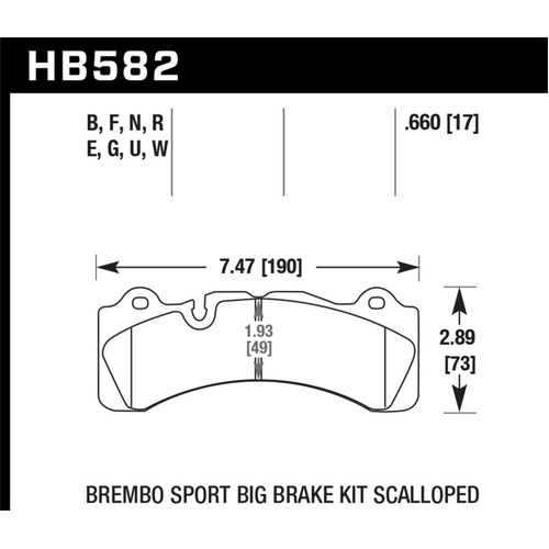 Hawk DTC-80 Brembo Scalloped 17mm Race Brake Pads (HB582Q.660)