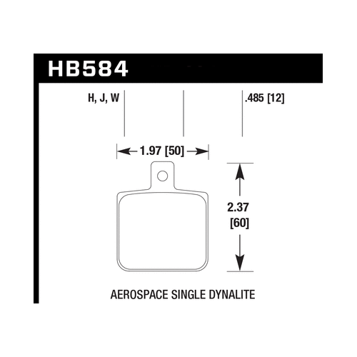 Hawk Aerospace Single Dynalite 12mm Thickness DTC-30 Race Brake Pads