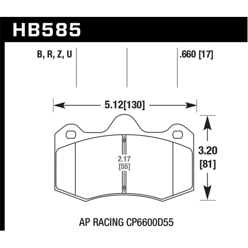 Hawk 12-14 McLaren MP4-12C HP+ Street Brake Pads (HB585N.660)