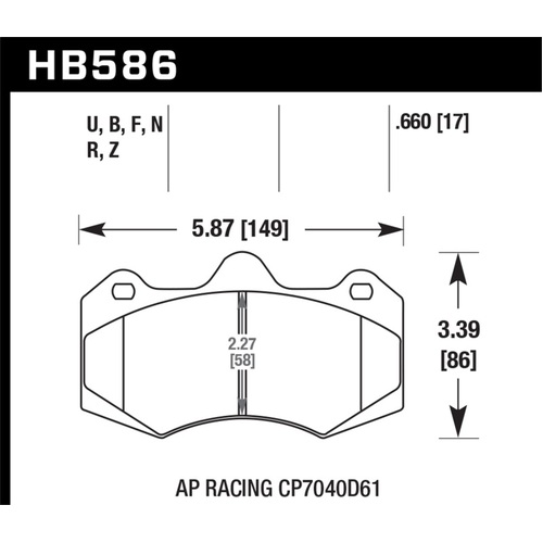 Hawk AP Racing CP7040 HPS Street Brake Pads (HB586F.660)