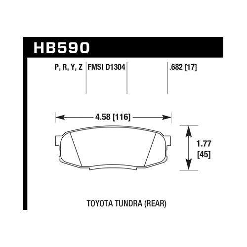 Hawk 2019 Toyota Tundra/2019 Lexus NX300 HP Plus Brake Pad Set