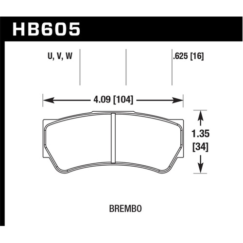 Hawk DTC-80 Brembo F3 16mm Race Brake Pads (HB605Q.625)