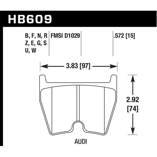 Hawk 08-11 Audi R8/07-08 RS4/03-04 RS6 / 02-03 VW Phaeton Blue 9012 Front Race Brake Pads (HB609E.572)