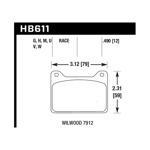 Hawk Willwood 7912 DTC-60 Race Brake Pads