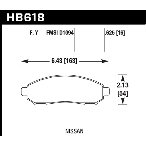 Hawk 05-10 for Nissan Frontier / 05-07 for Nissan Pathfinder / 09-10 Pathfinder 4.0L / 05-10 for Nissan Xtrerra (HB618Y.625)