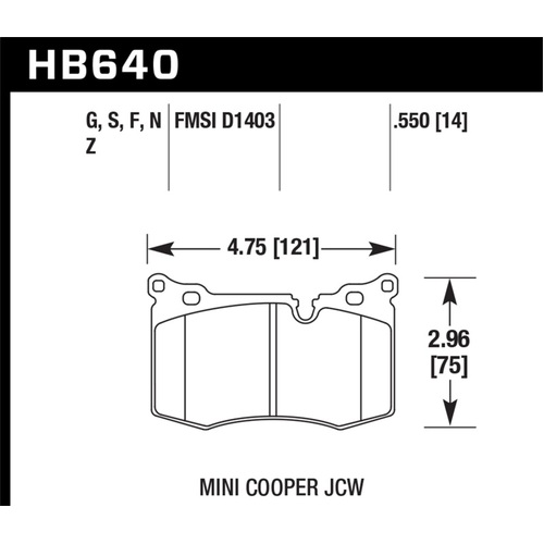 Hawk 09-10 Mini Cooper HPS Street Front Brake Pads (HB640F.550)