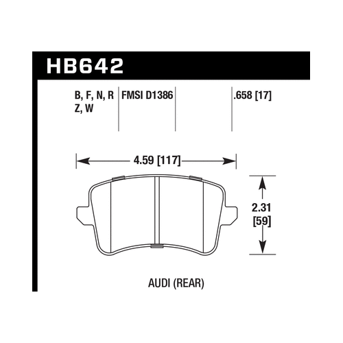 Hawk 2009-2014 Audi A4 HPS 5.0 Rear Brake Pads