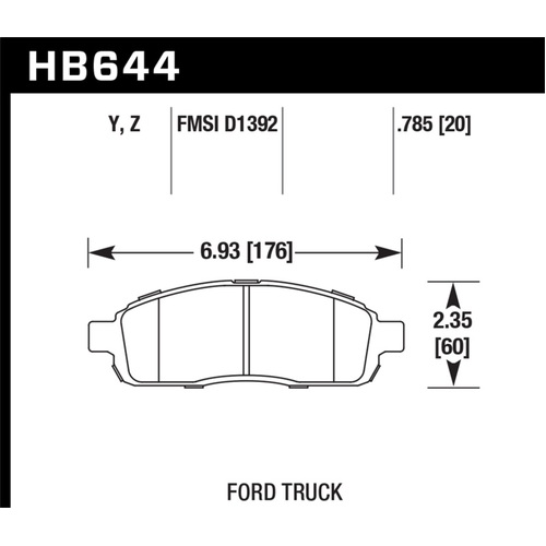 Hawk Performance Ceramic Street Brake Pads (HB644Z.785)