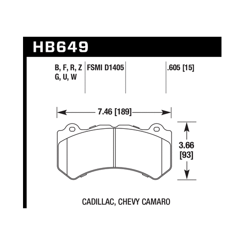 Hawk 2008-2014 Cadillac CTS V HPS 5.0 Front Brake Pads