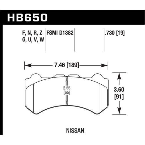 Hawk DTC-80 09-11 for Nissan GT-R Motorsports Front Brake Pads (HB650Q.730)