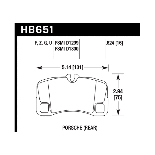 Hawk 12-13 Porsche 911 Turbo HPS 5.0 Rear Brake Pads