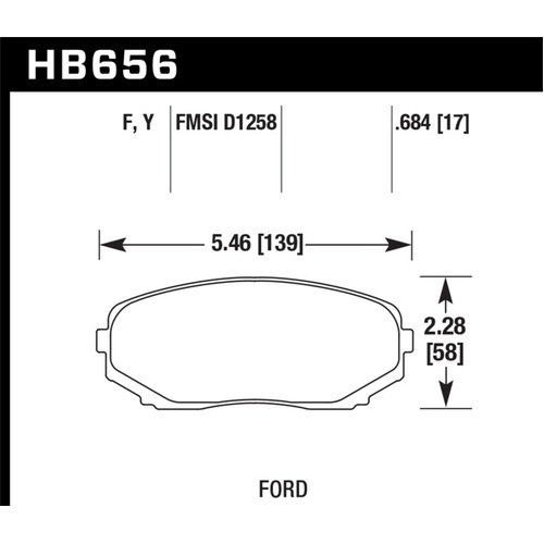 Hawk 07-10 Ford Edge / 10 Lincoln MKX / 07-10 Mazda CX-7/CX-9  HPS Street Front Brake Pads (HB656F.684)