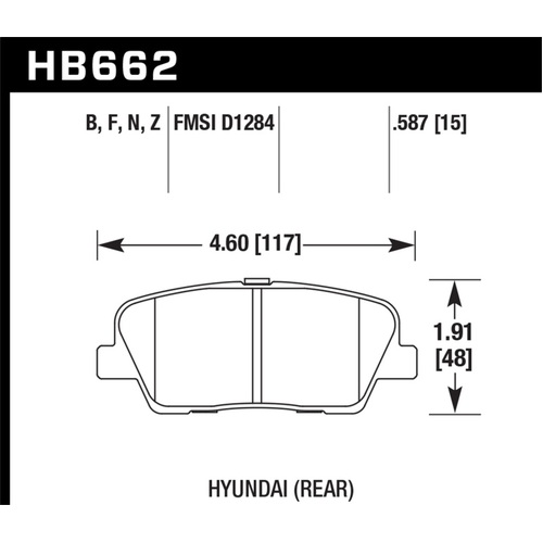 Hawk 10-16 Hyundai Genesis Coupe HPS 5.0 Rear Brake Pads (HB662B.587)