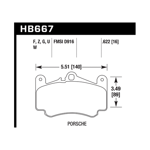 Hawk 11-12 Porsche 911 Targa 4S HPS 5.0 Front Brake Pads