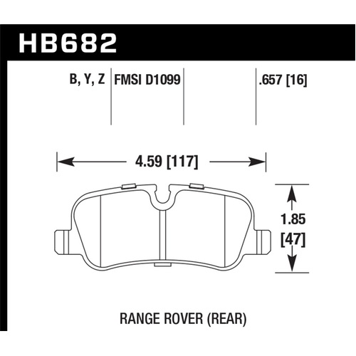 Hawk 2007 Land Rover Range Rover Sport HPS 5.0 Rear Brake Pads (HB682B.657)