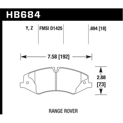 Hawk 10-13 Range Rover/Range Rover Sport Supercharged LTS Front Brake Pads (HB684Y.694)