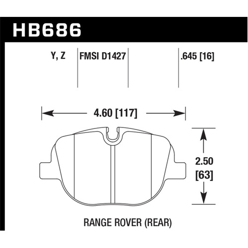 Hawk 10-11 Range Rover Sport S/C / 10-11 Supercharged Perf Ceramic Street Rear Brake Pads (HB686Z.645)