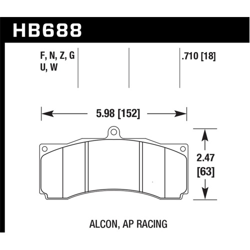 Hawk DTC-80 AP Racing/Stop Tech Universal Performance Compound Racing Brake Pads (HB688Q.710)