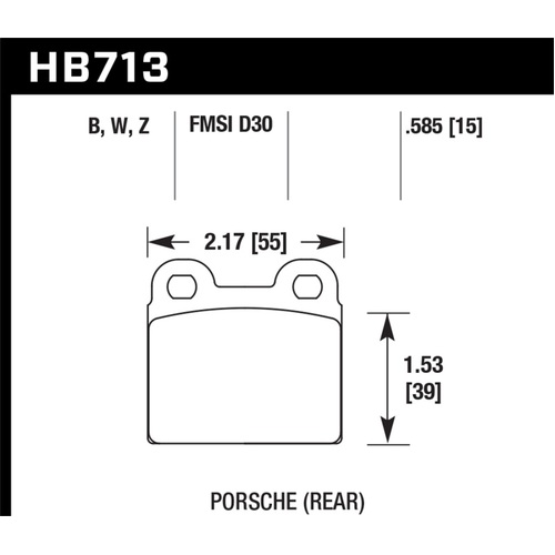 Hawk 65-69 Porsche 911/912 HPS 5.0 Street Rear Brake Pads (HB713B.585)