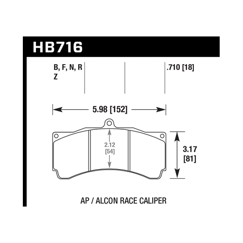 Hawk HPS Brake Pads w/ 0.710 Thickness - AP Racing Alcon