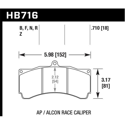 Hawk AP Racing/Alcon Universal DTC-70 Race Brake Pads (HB716U.984)