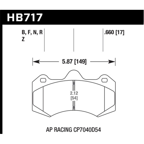 Hawk HP Plus AP Racing Brake Pads (HB717N.660)