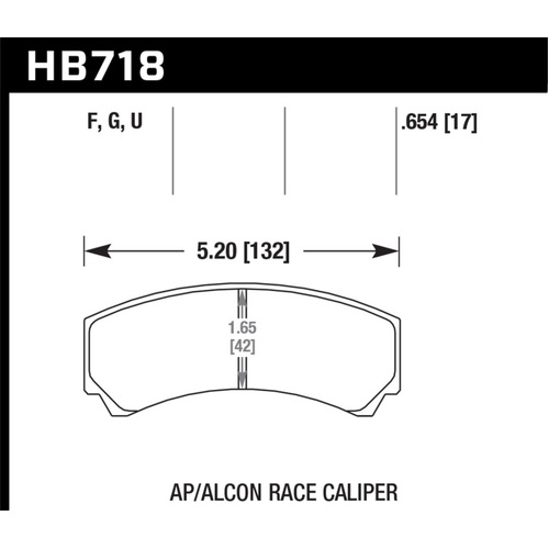 Hawk AP Racing/Alcon HPS Street Brake Pads (HB718F.654)