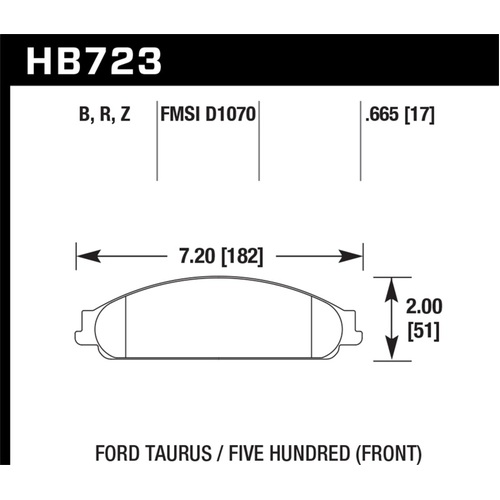 Hawk 08-09 Ford Taurus / 05-07 Ford Five Hundred HPS 5.0 Street Front Brake Pads (HB723B.665)