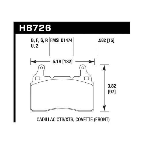 Hawk 2014 Chevrolet Corvette HPS 5.0 Front Brake Pads