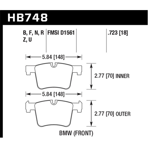 Hawk DTC-80 13-16 BMW 328i Front Race Brake Pads (HB748Q.723)