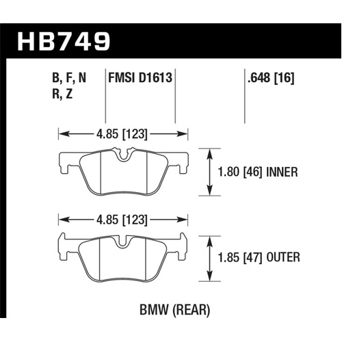 Hawk DTC-80 13-16 BMW 328i Rear Brake Pads (HB749Q.648)