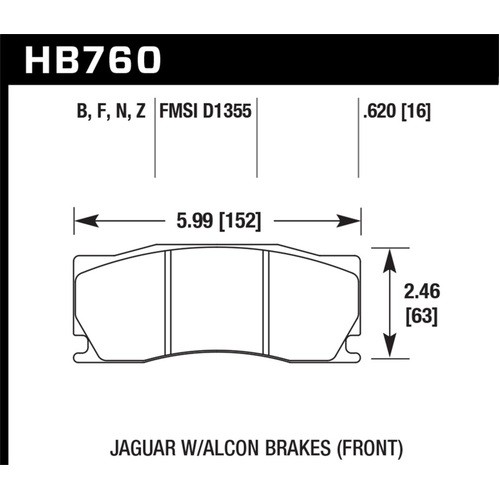 Hawk 08-12 Jaguar XKR (w/ Alcon Brakes) HPS 5.0 Street Front Brake Pads (HB760B.620)